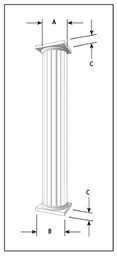 Main 2 - FLUTED GLOSS WHITE ALUM COLUMN - LWI Supply - Montgomery
